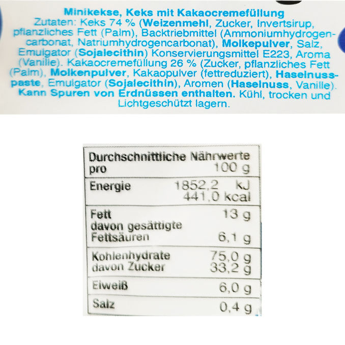 Mini Doppelkekse Choco, 24 x 50g von Tise