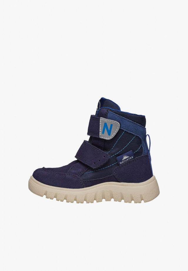 NATURINO RIVO VL WP.Stiefel aus Leder und technischem Gewebe, Marineblau