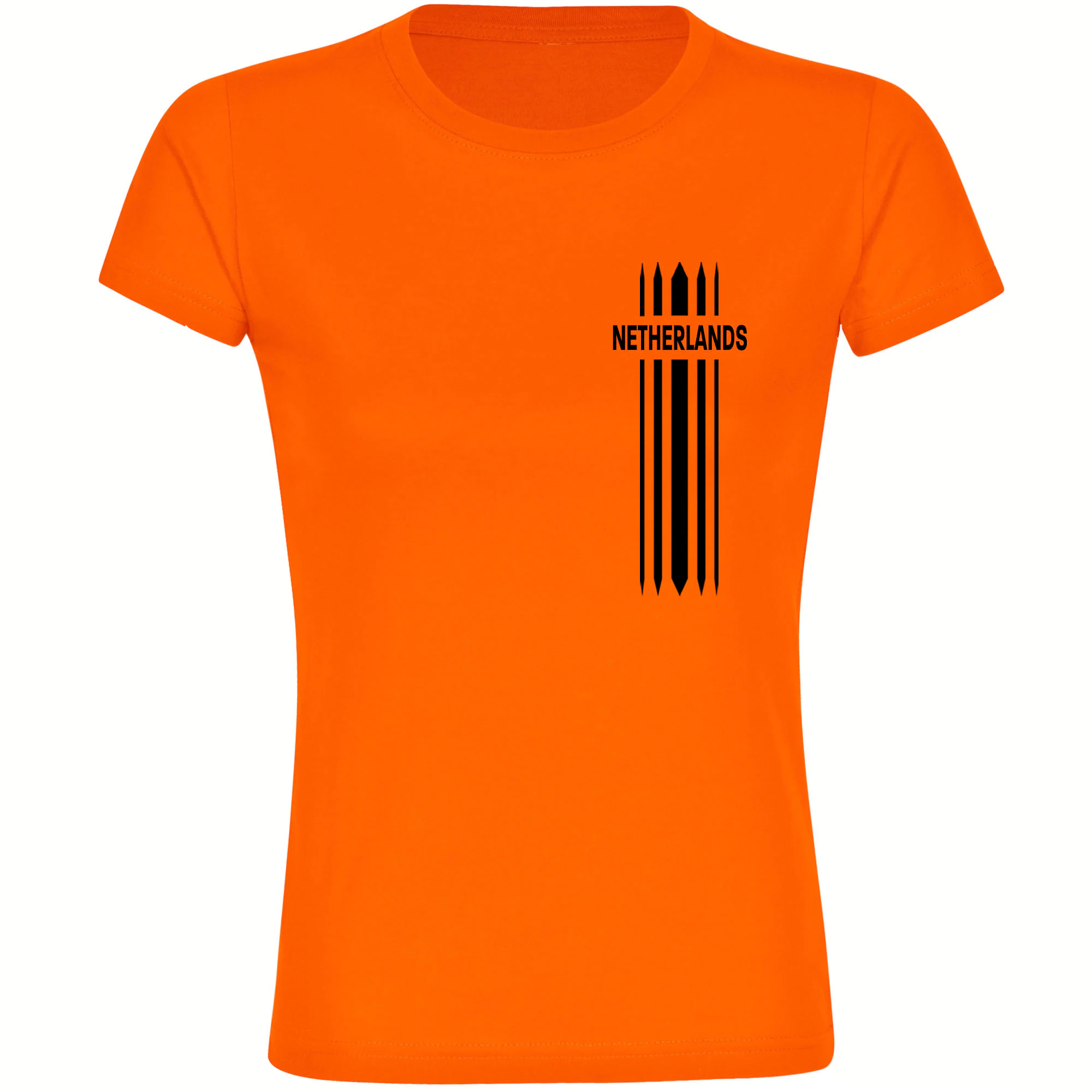 multifanshop® Damen T-Shirt- Netherlands - Streifen - Druck schwarz