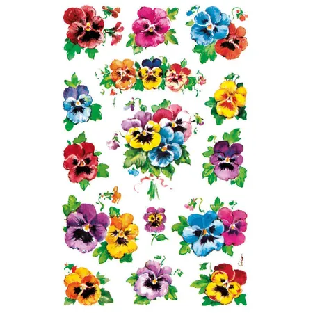 Avery Zweckform Z-Design 4398 Deko Sticker, Stiefmütterchen, 3 Bogen/45 Sticker