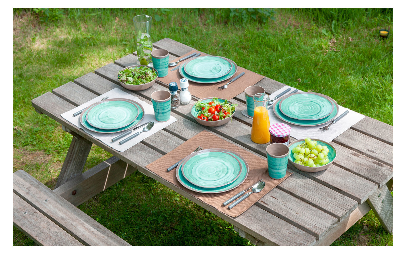 Bo-Camp Melamin Becher Set 4 teilig beige/braun