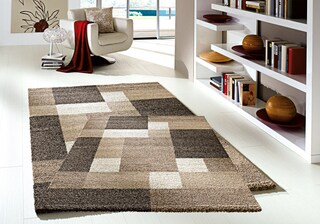 Webteppich MELISANDRO SQUARE 80 x 150 cm braun