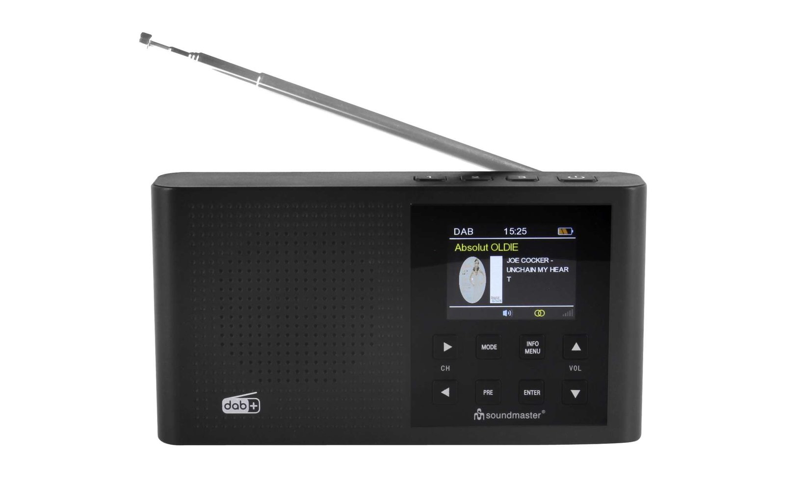Soundmaster DAB+ / UKW Digitalradio mit  Farbdisplay und eingebautem Lithium-Ionen Akku