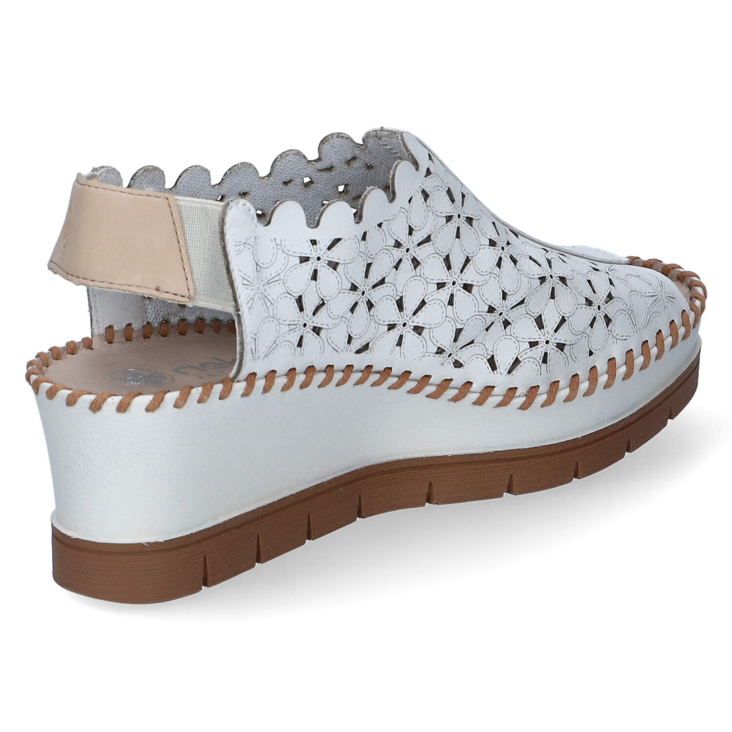 Rieker Keilsandaletten - offwhite/offwhite/tan