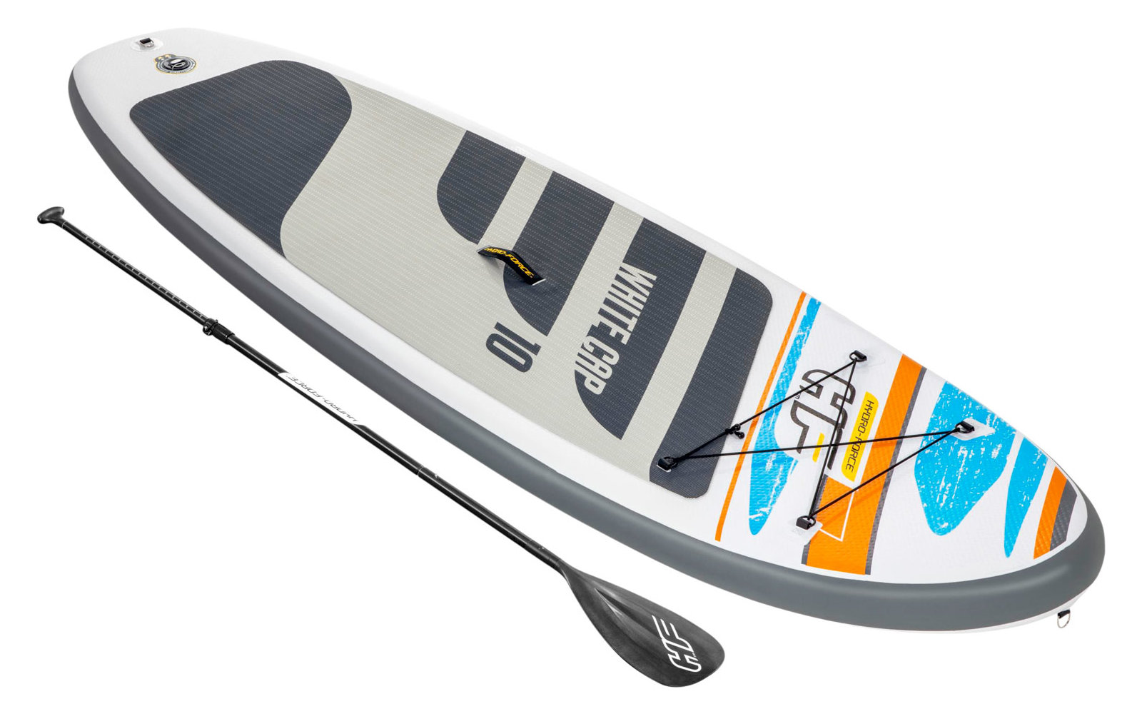 Bestway White Cap SUP aufblasbares Stand-Up Paddling Board inkl. Paddel und Luftpumpe