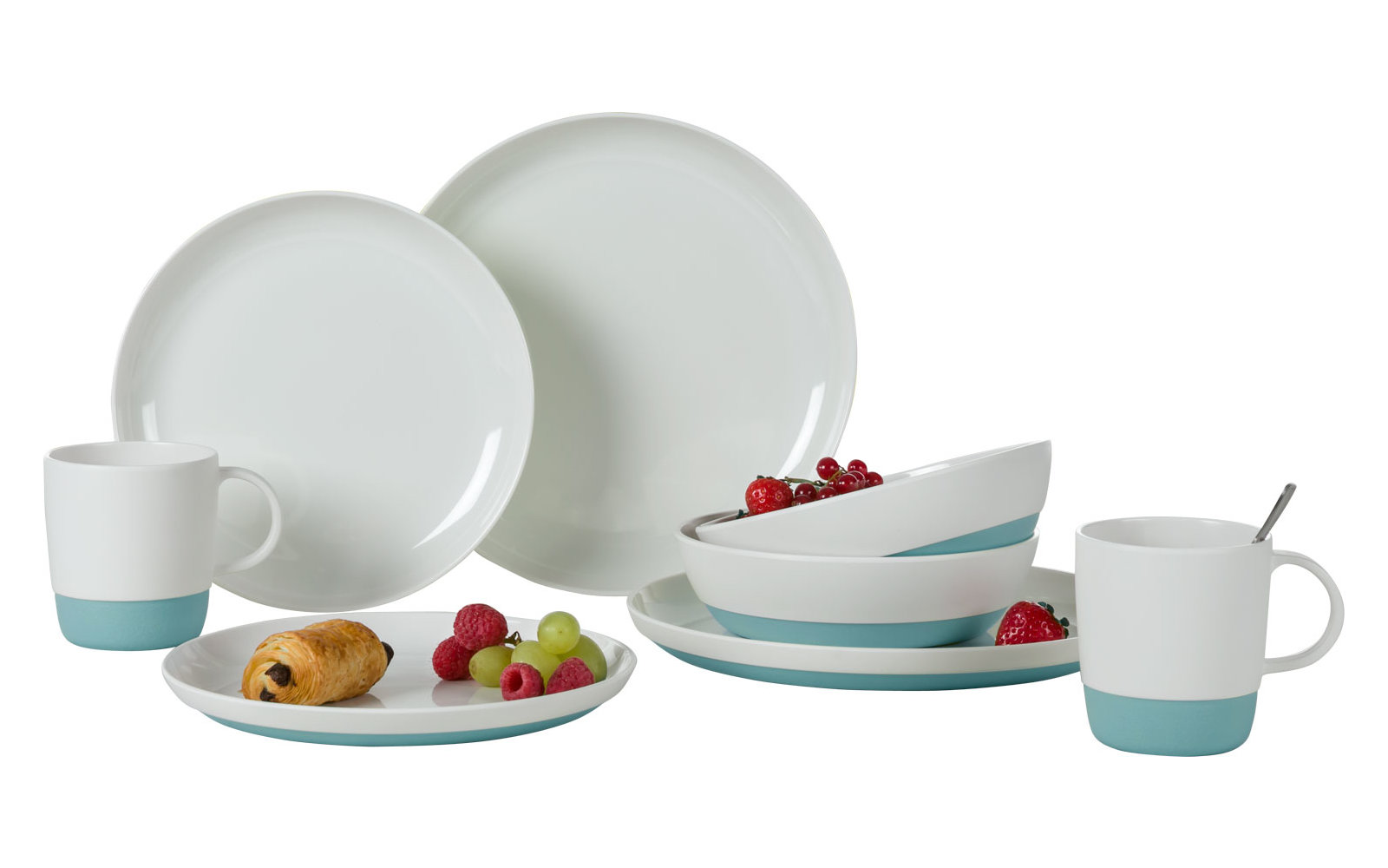Berger Stone Melamin Geschirr-Set 8 teilig blau