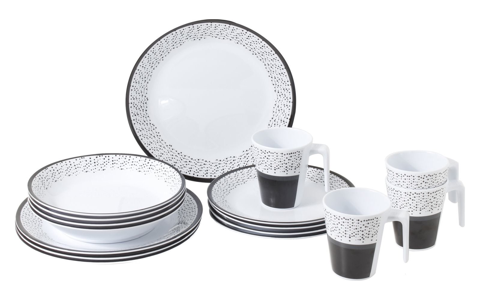 Brunner Prallin Geschirr-Set 16 tlg. weiß