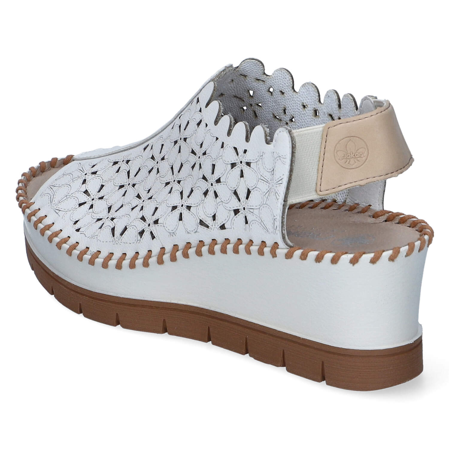 Rieker Keilsandaletten - offwhite/offwhite/tan