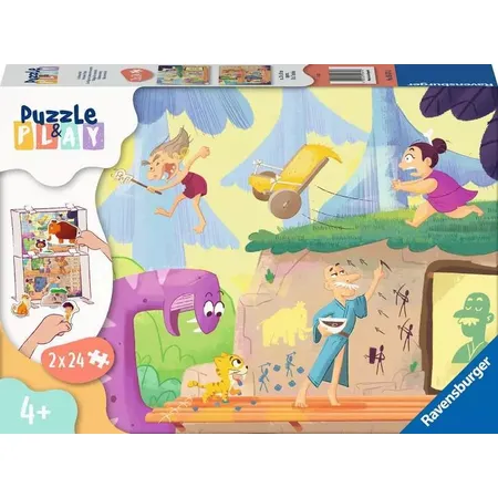 Ravensburger Puzzle - Im Steinzeitdorf, 48 Teile