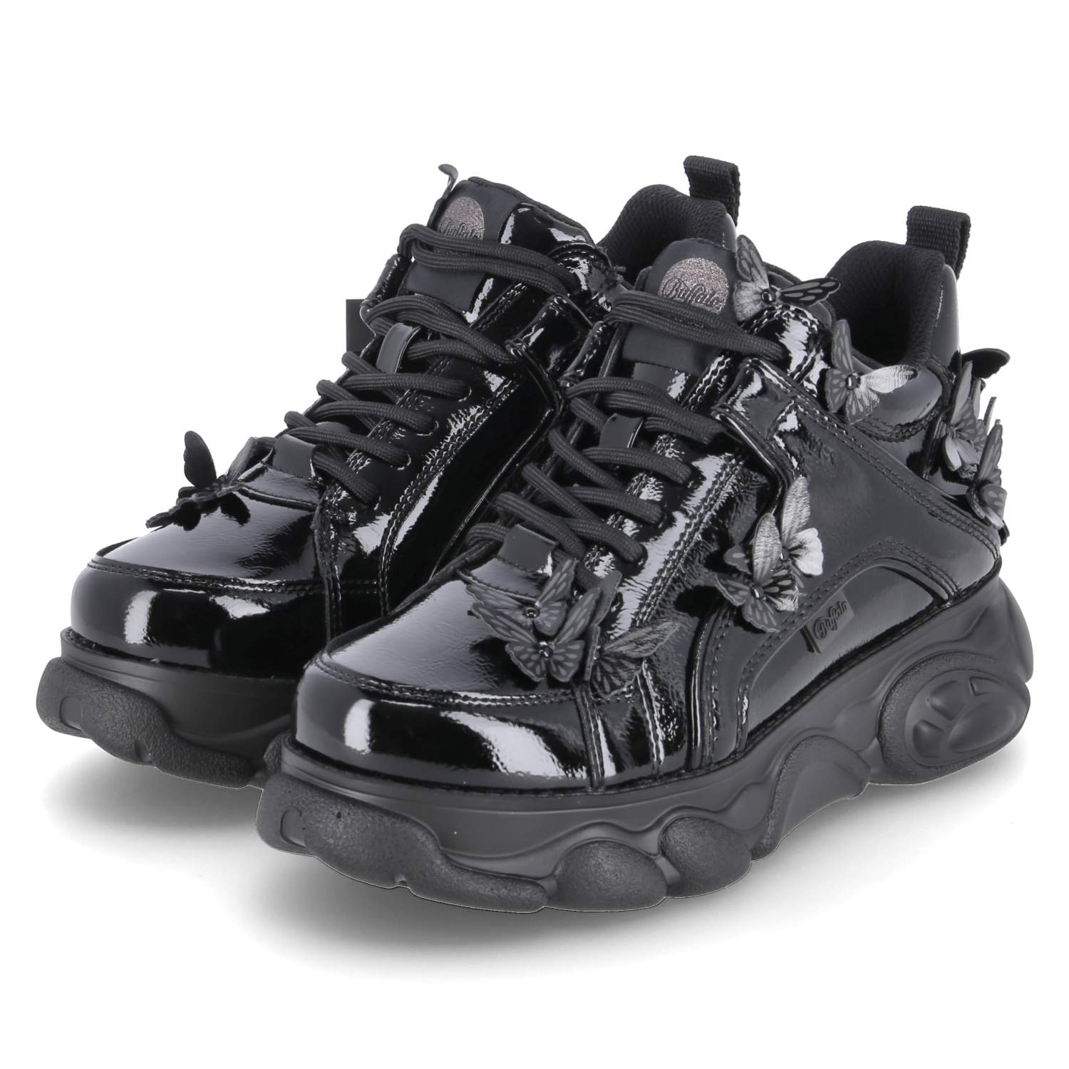 Buffalo Low Sneaker C. BUTTERFLIES - black