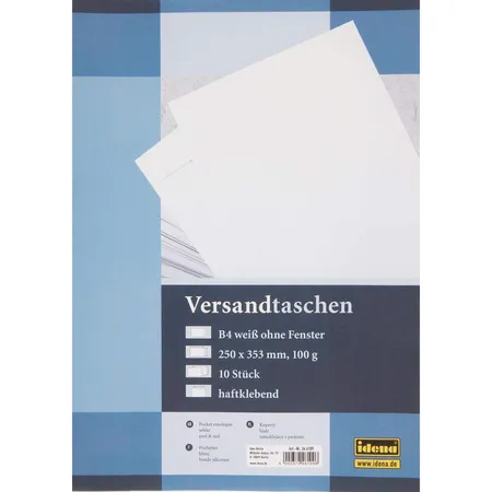 Idena Versandtasche DIN B4 weiß, haftklebend, 100g