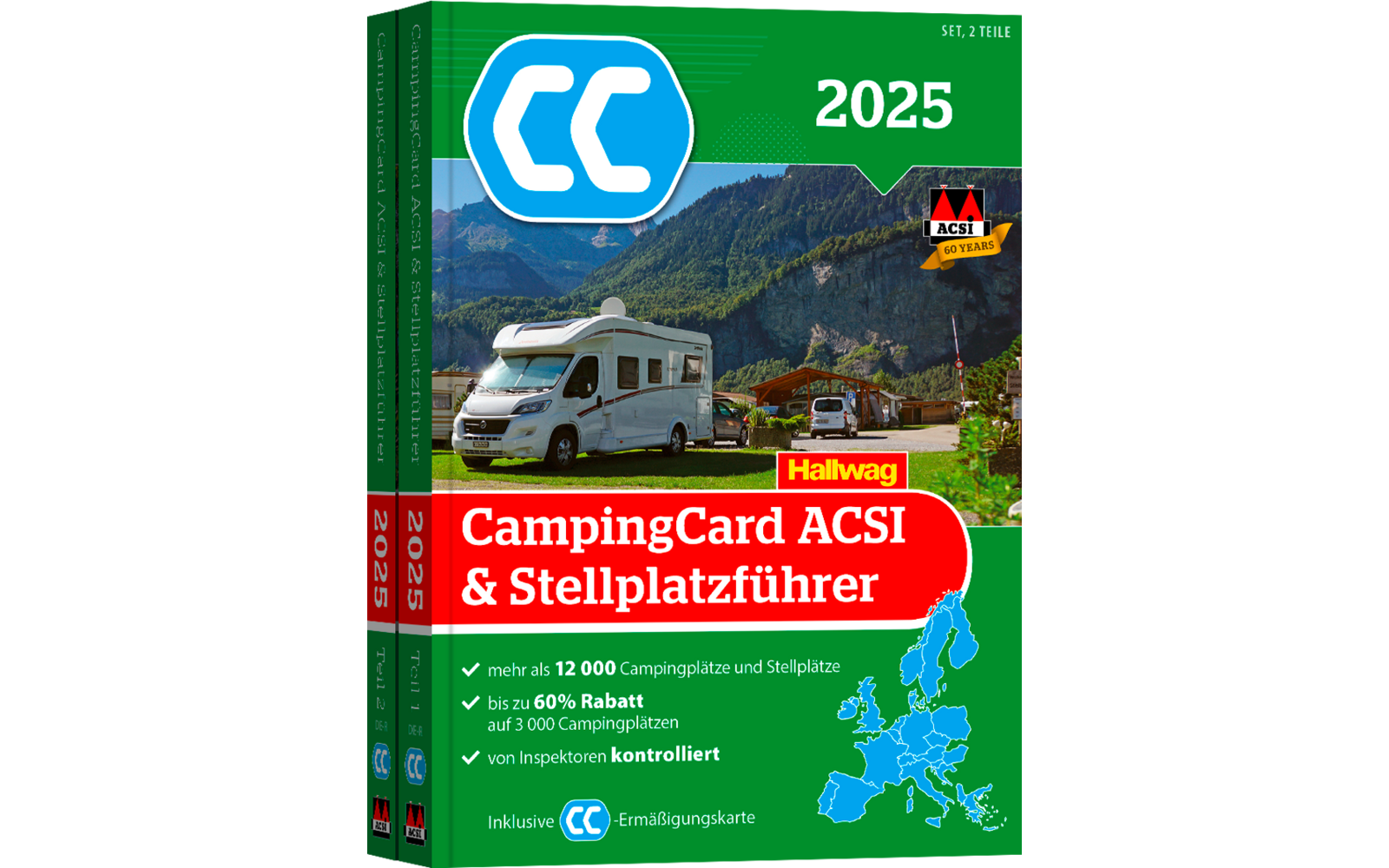 ACSI Stellplatzführer 2025 mit CampingCard Ermäßigungskarte