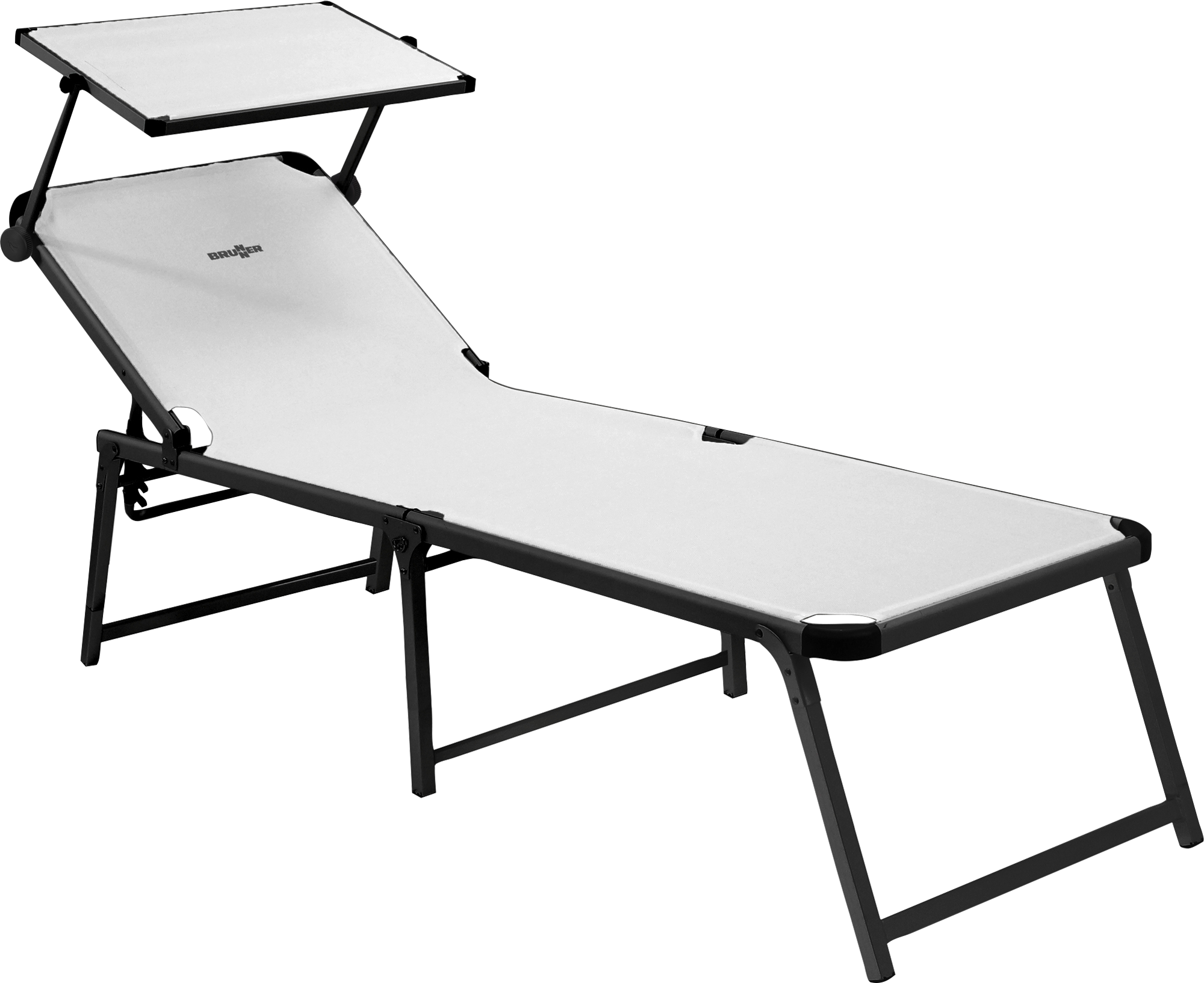 Brunner Marbella High Sonnenliege mit Sonnenschutzdach 198 cm weiß