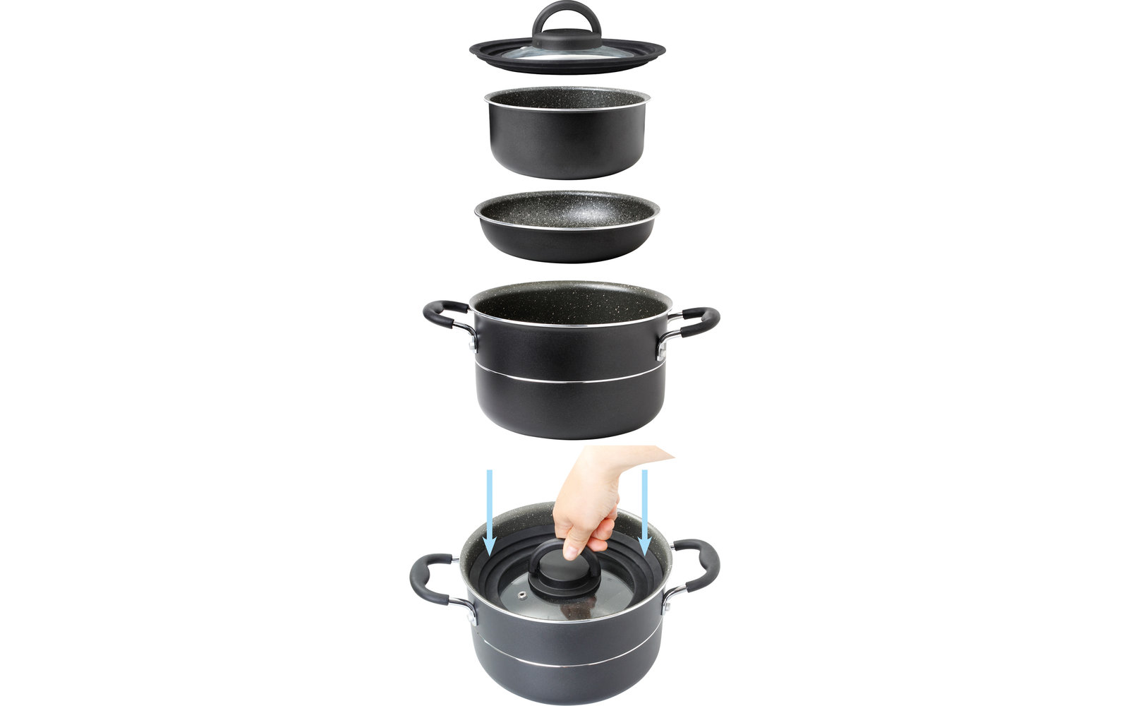 Brunner Pirate Vacublock Alu-Topfset 9 teilig
