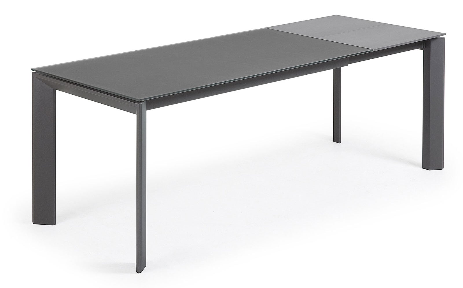 Kave Home Esstisch AXIS 160-220 x 90 cm grau /Glas grau