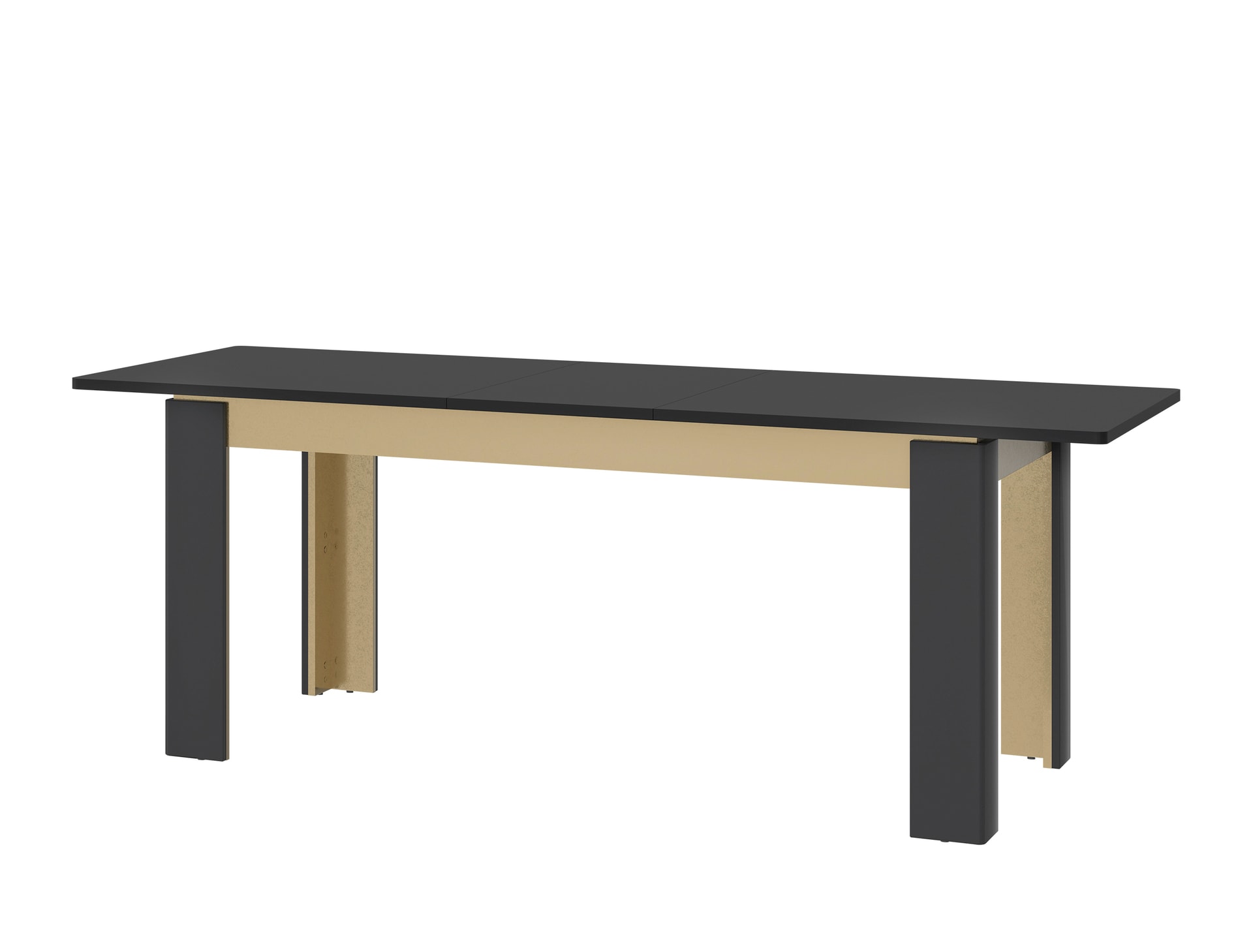 Esstisch NORICA 160-200x75,6 cm schwarz matt