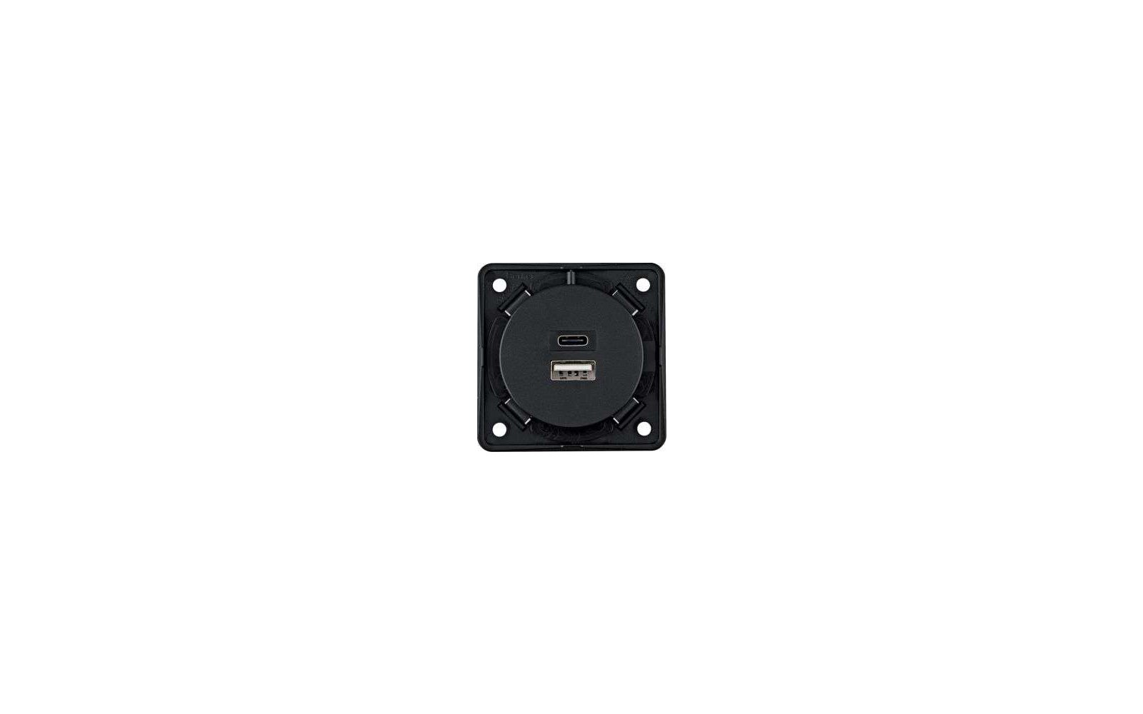 Berker USB-A / USB-C Steckdose 2-fach 230 V anthrazit
