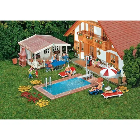 FALLER - Swimming-Pool und Gartenhaus