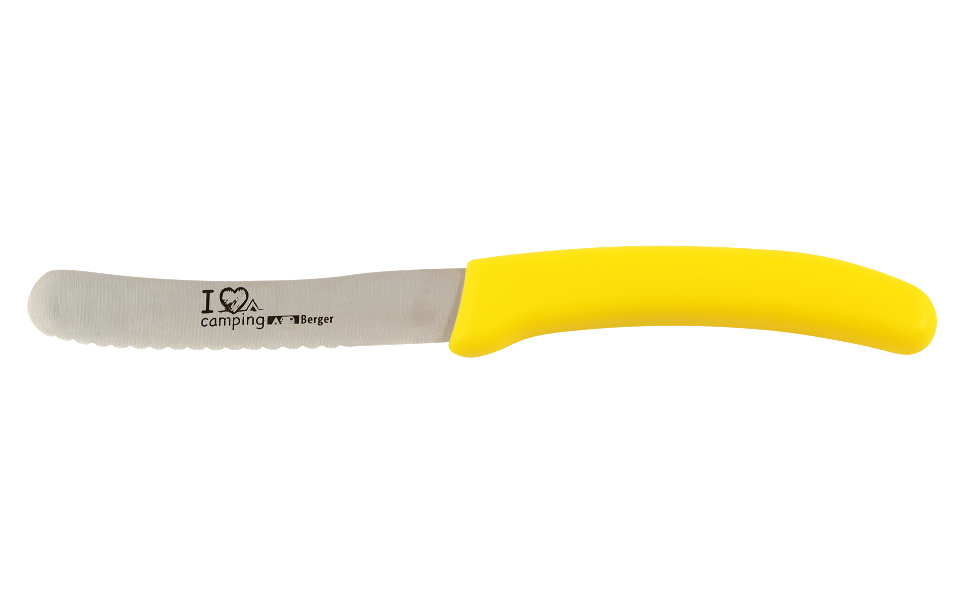 Berger Frühstücksmesser I Love Camping gelb