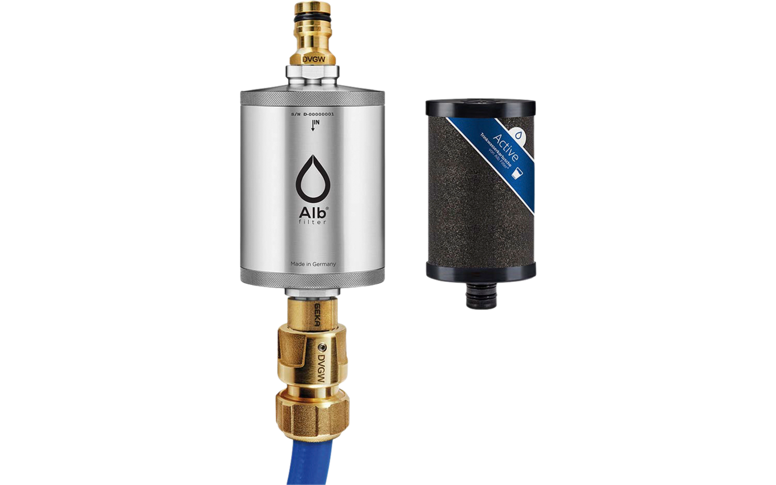 Alb Filter® MOBIL Active Trinkwasserfilter Mit GEKA Anschluss Edelstahl Natur