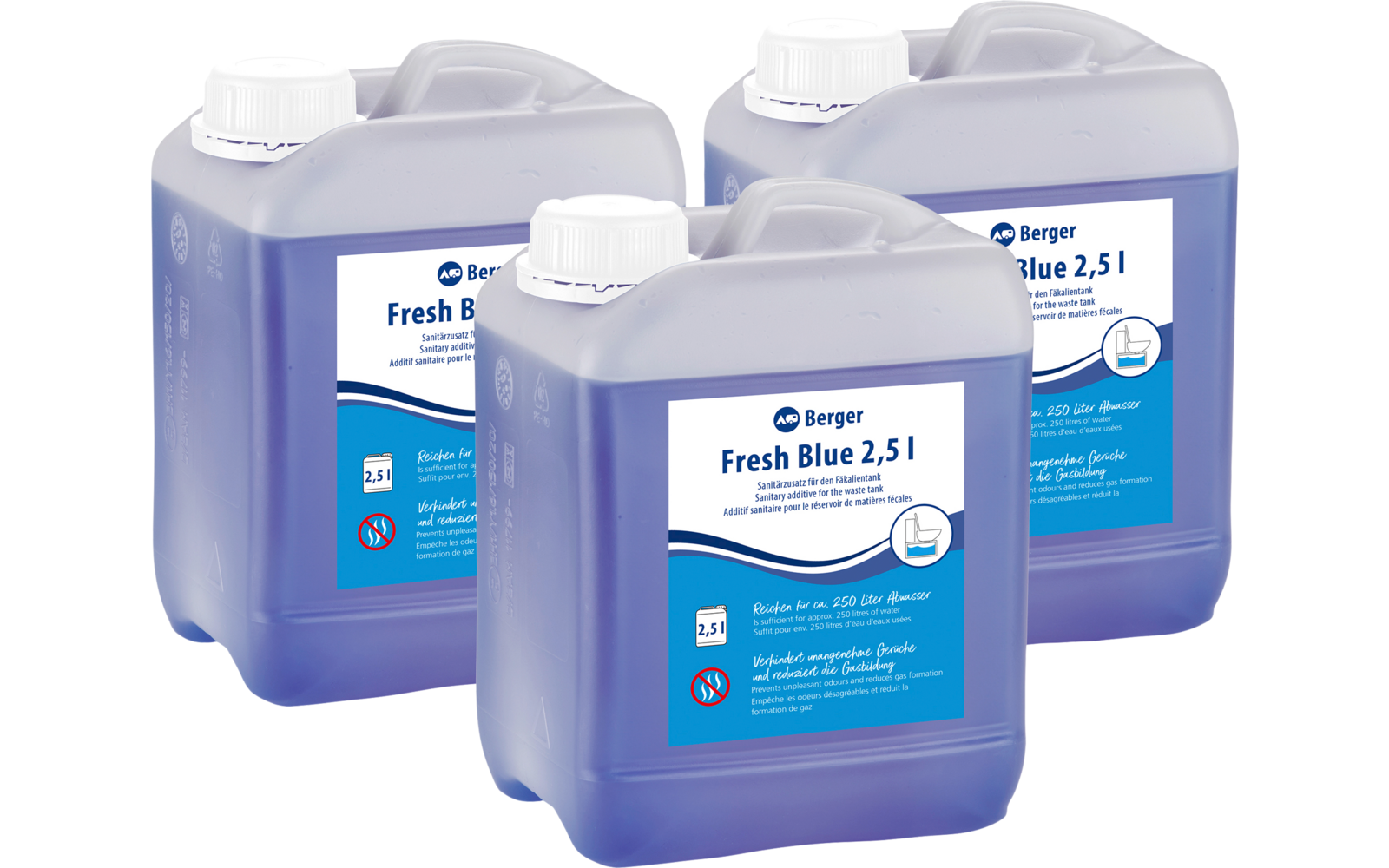 Berger Fresh Blue Sanitärflüssigkeit 2,5 l - Sanitärzusatz für den Fäkalientank 3 für 2