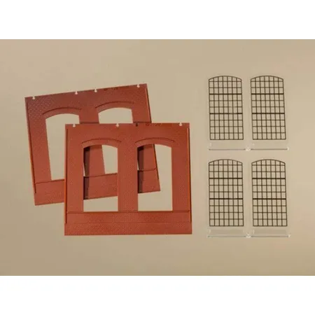 Auhagen Wände 2325A rot, Industriefenster E, Spur H0