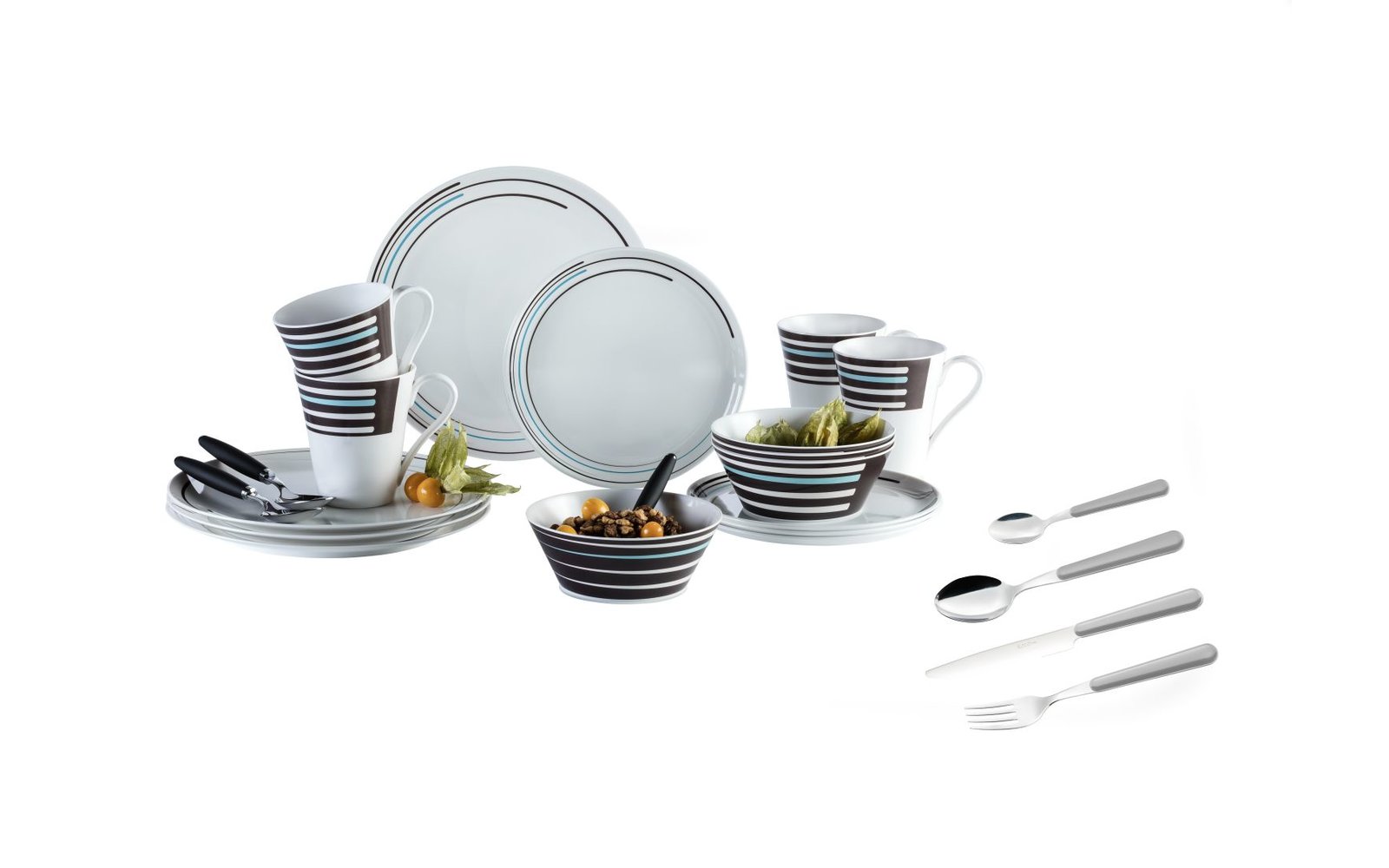 Berger Stripes Melamin Geschirr-Set 16-tlg.