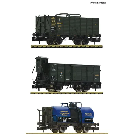 Fleischmann 809005 - 3-tlg. Set: Güterwagen, K.Bay.Sts.B