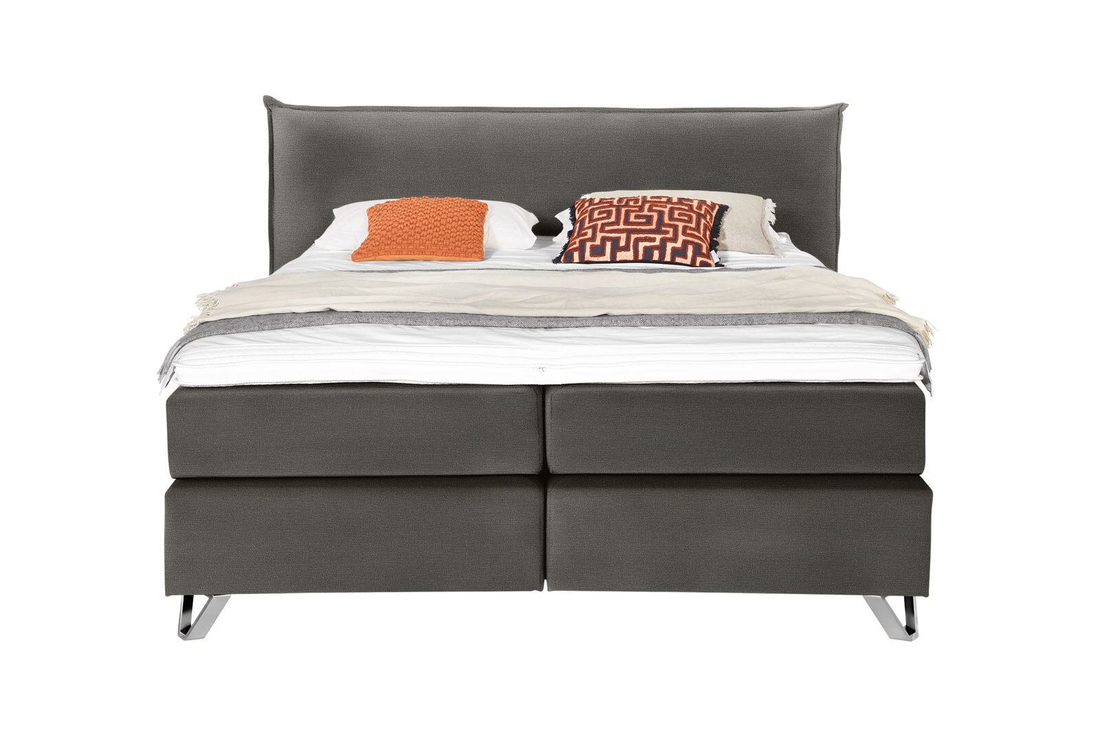 Ole Gunderson Boxspringbett FENSON OSLO NV 180 x 200 cm braungrau