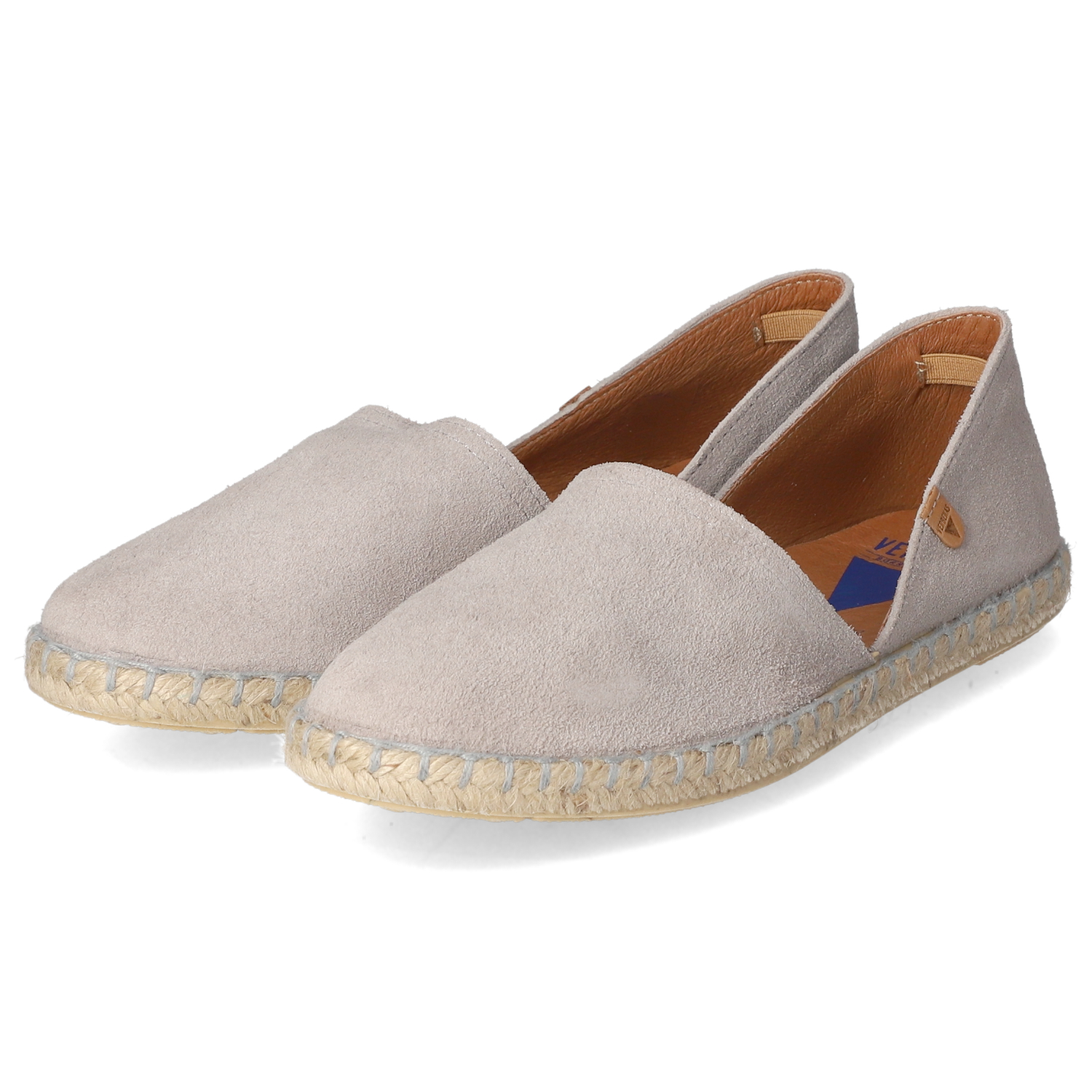 Verbenas Verbenas Damen Slipper/ Espadrilles CARMEN CALPE Grau Rauleder  - perla