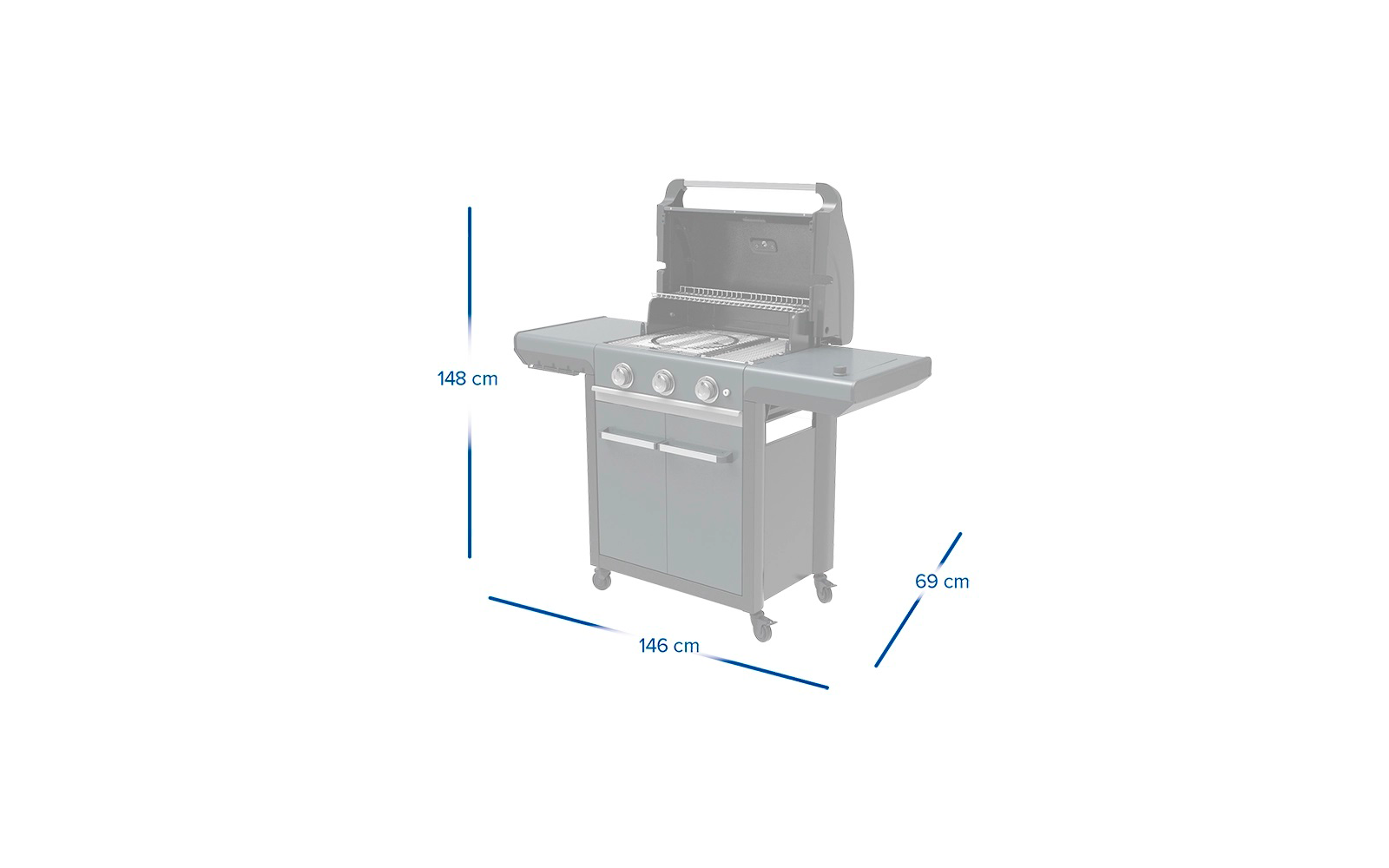 Campingaz 3 Series Premium S 37380 Gasgrill 146 x 148 x 69 cm