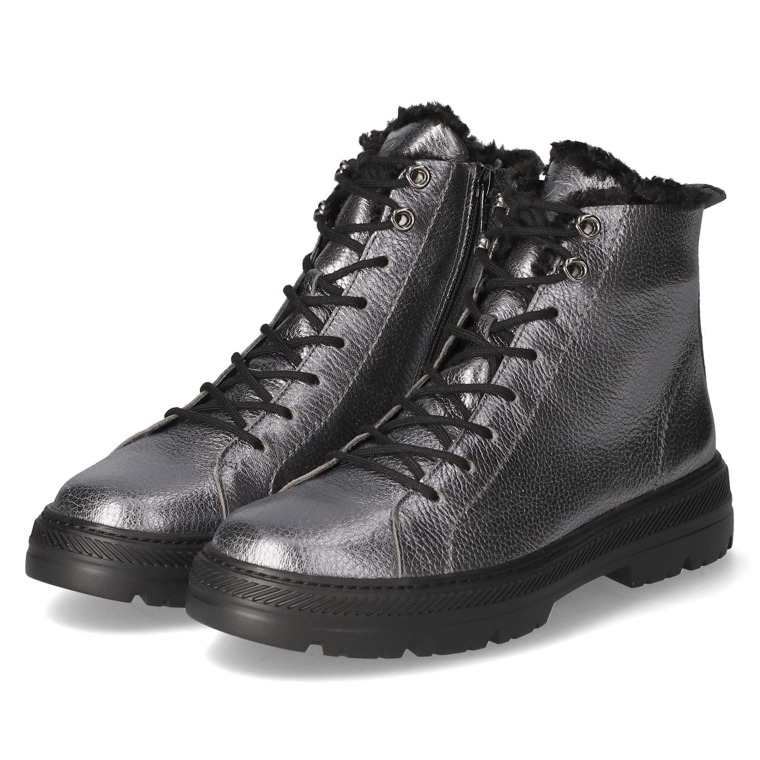 Paul Green Schnürstiefeletten - grau