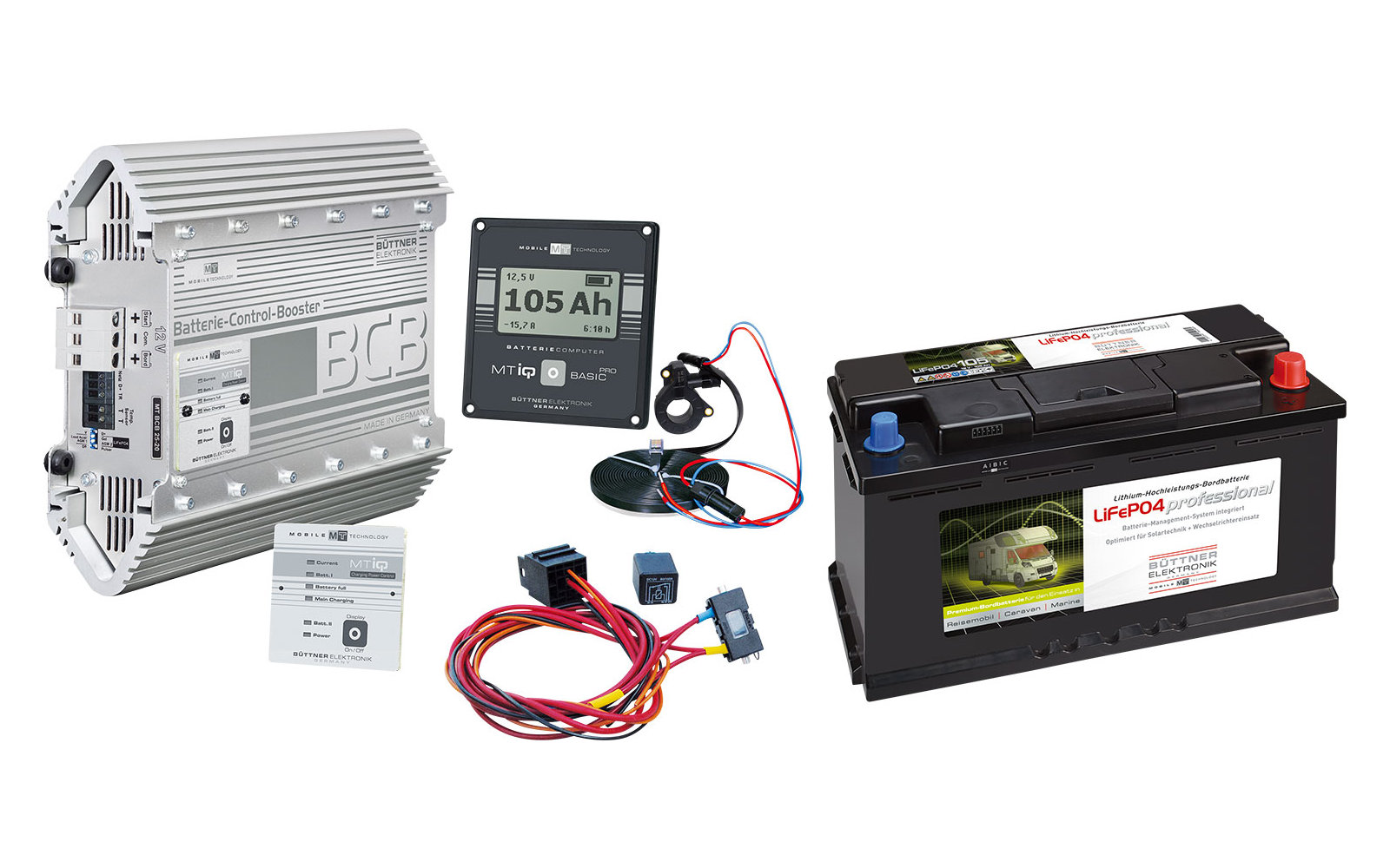Büttner Lithium-Batterie Power Set Ladebooster inkl. Lithium-Batterie und. Einbausatz 85 Ah