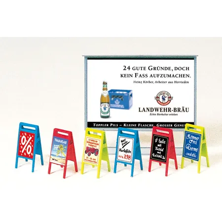 Preiser 17208 - HO Plakattafel, Werbeschilder