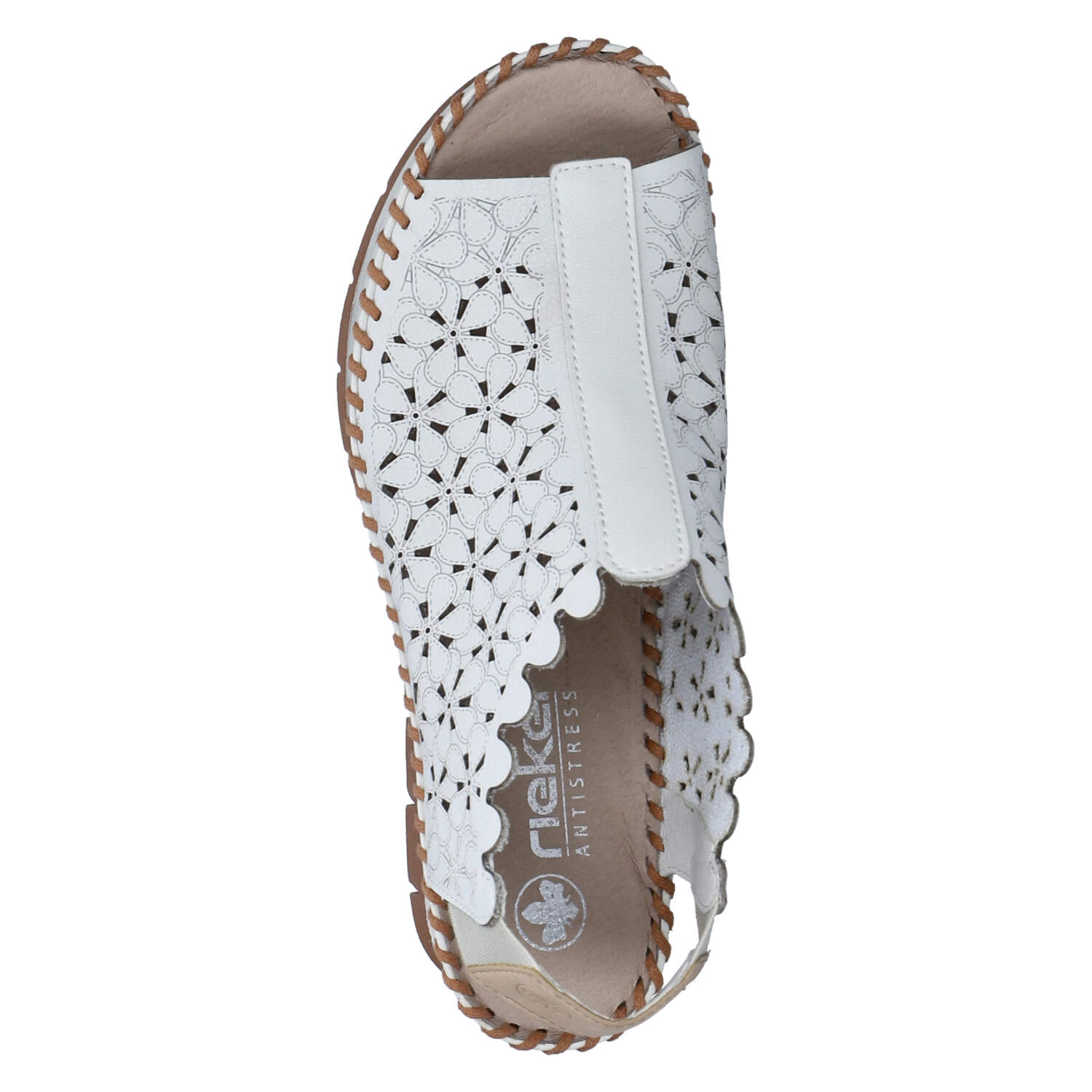Rieker Keilsandaletten - offwhite/offwhite/tan