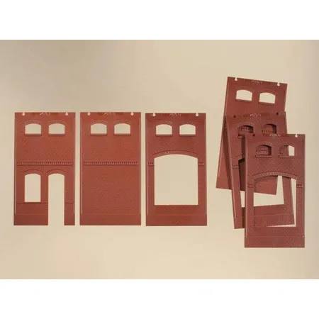 Auhagen Wand 2410A, Wände 2410B und Wände 2410D rot, Spur H0