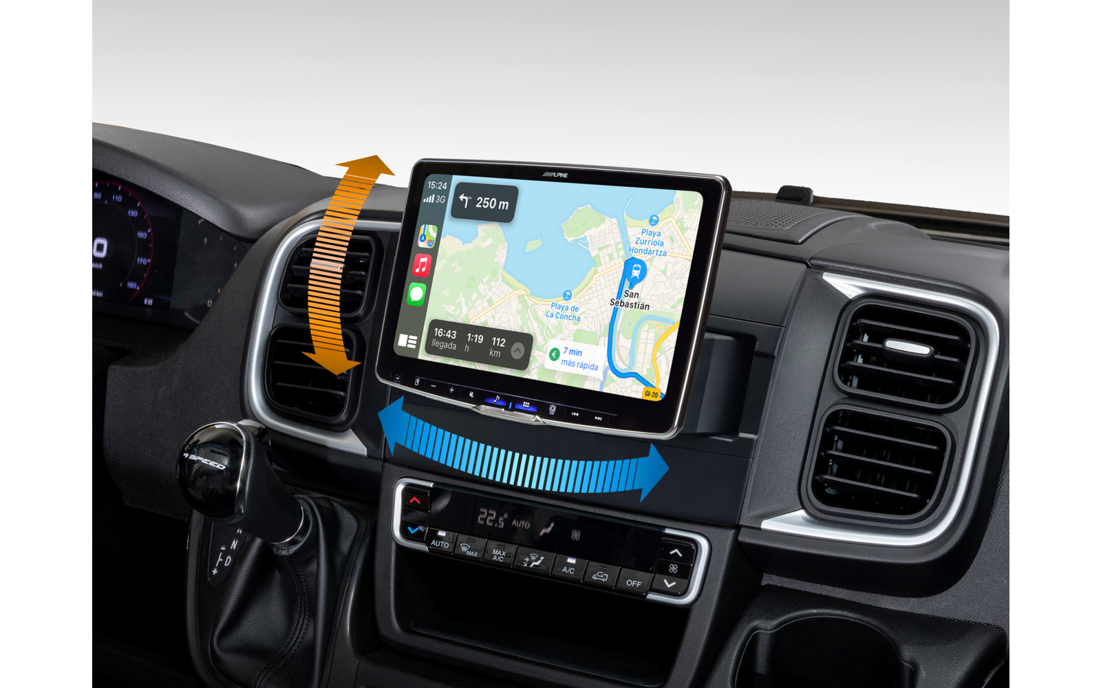 Alpine Digitale Mediastation Halo9 iLX-F905DU8 mit 9 Zoll Display für Ducato 8 inkl. Kabelbaum