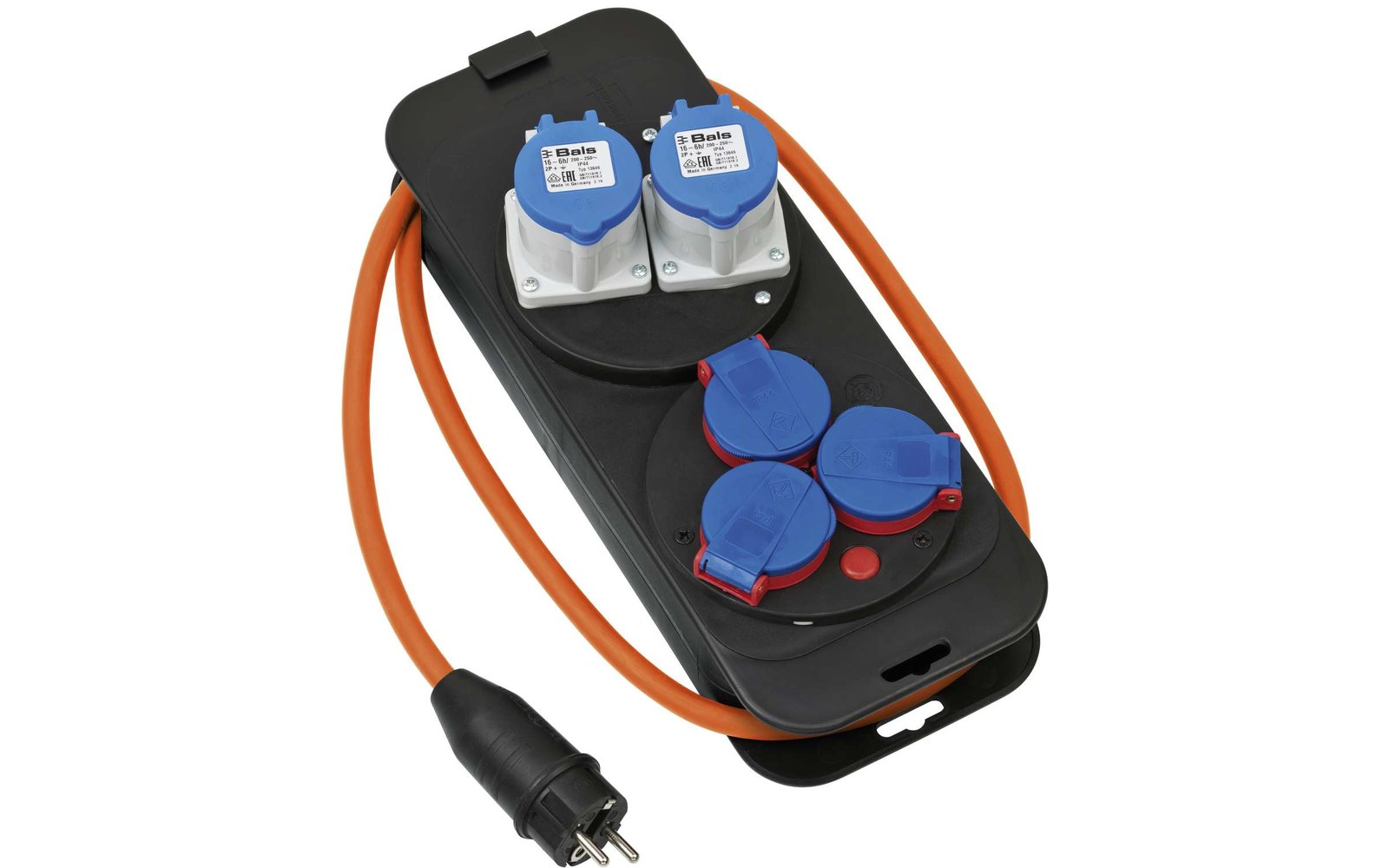 Brennenstuhl Camping Stromverteiler 2xCEE230V 16A mit Schuko Stecker orange 1.5m