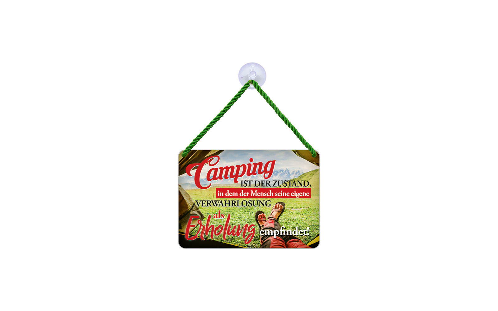 Blechschild Camping ist der Zustand