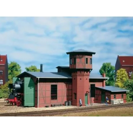 Auhagen 11400 - Lokschuppen mit Wasserturm, Spur H0