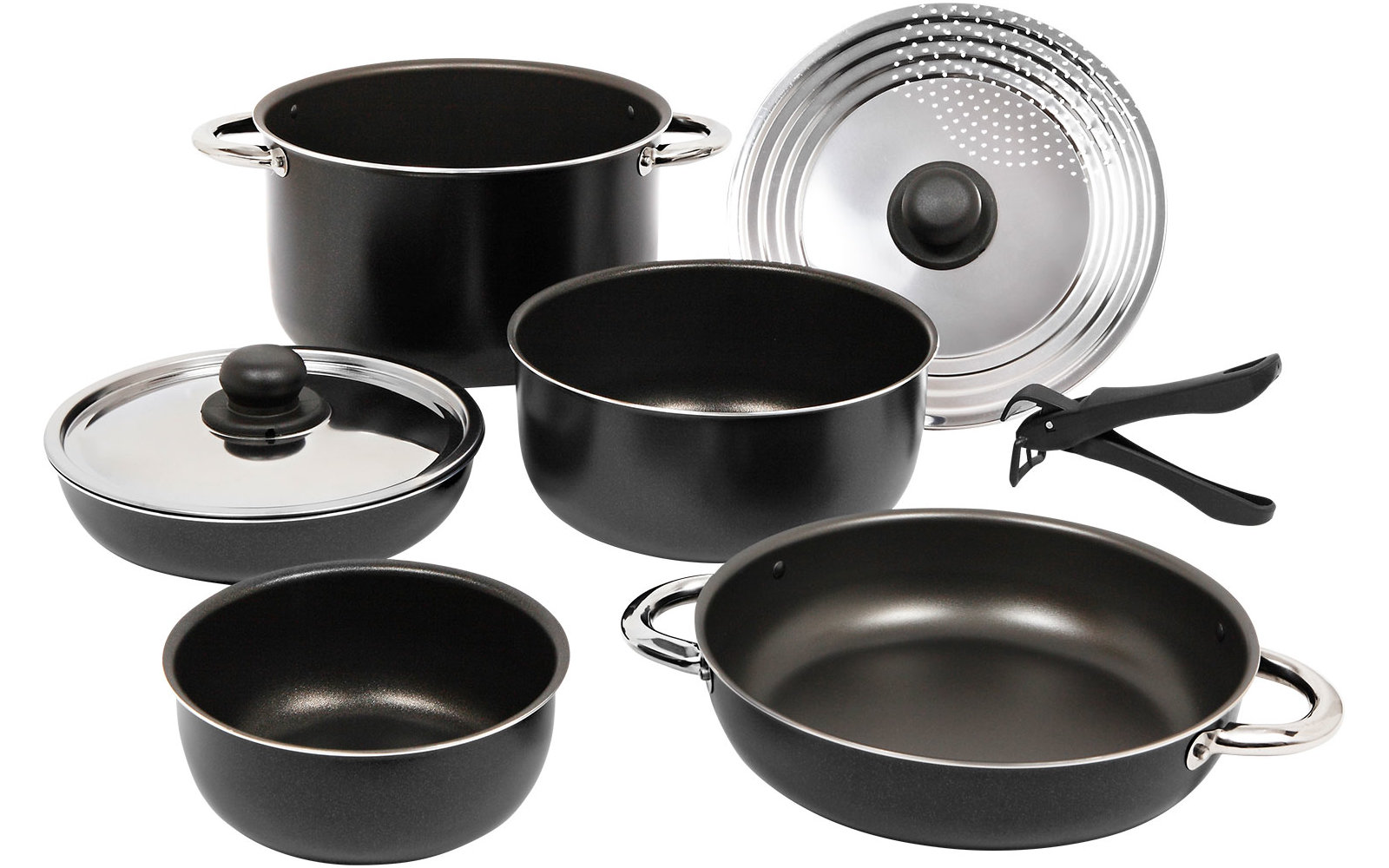 Berger Aluminiumtopfset stapelbar 9 teilig blau
