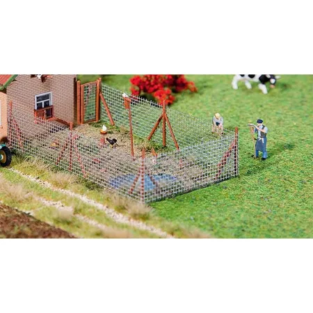 FALLER - Maschendrahtzaun mit Holzpfosten, 340 mm