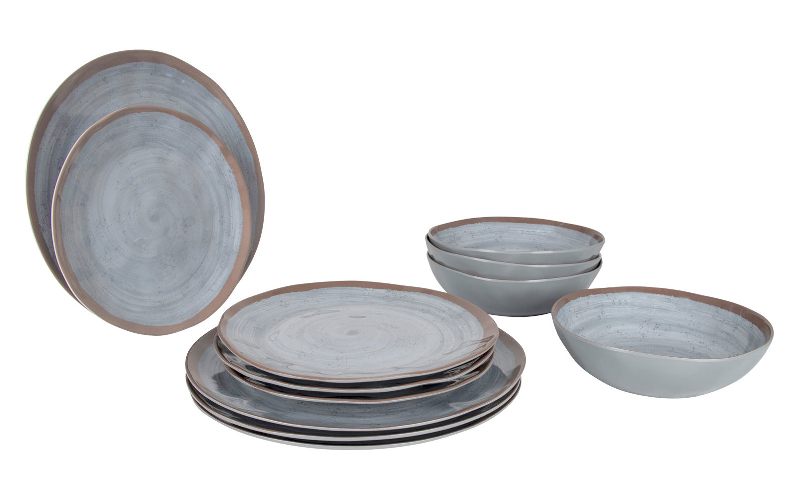 Bo-Camp Halo Geschirr-Set Melamin 12-tlg. Blau / Braun