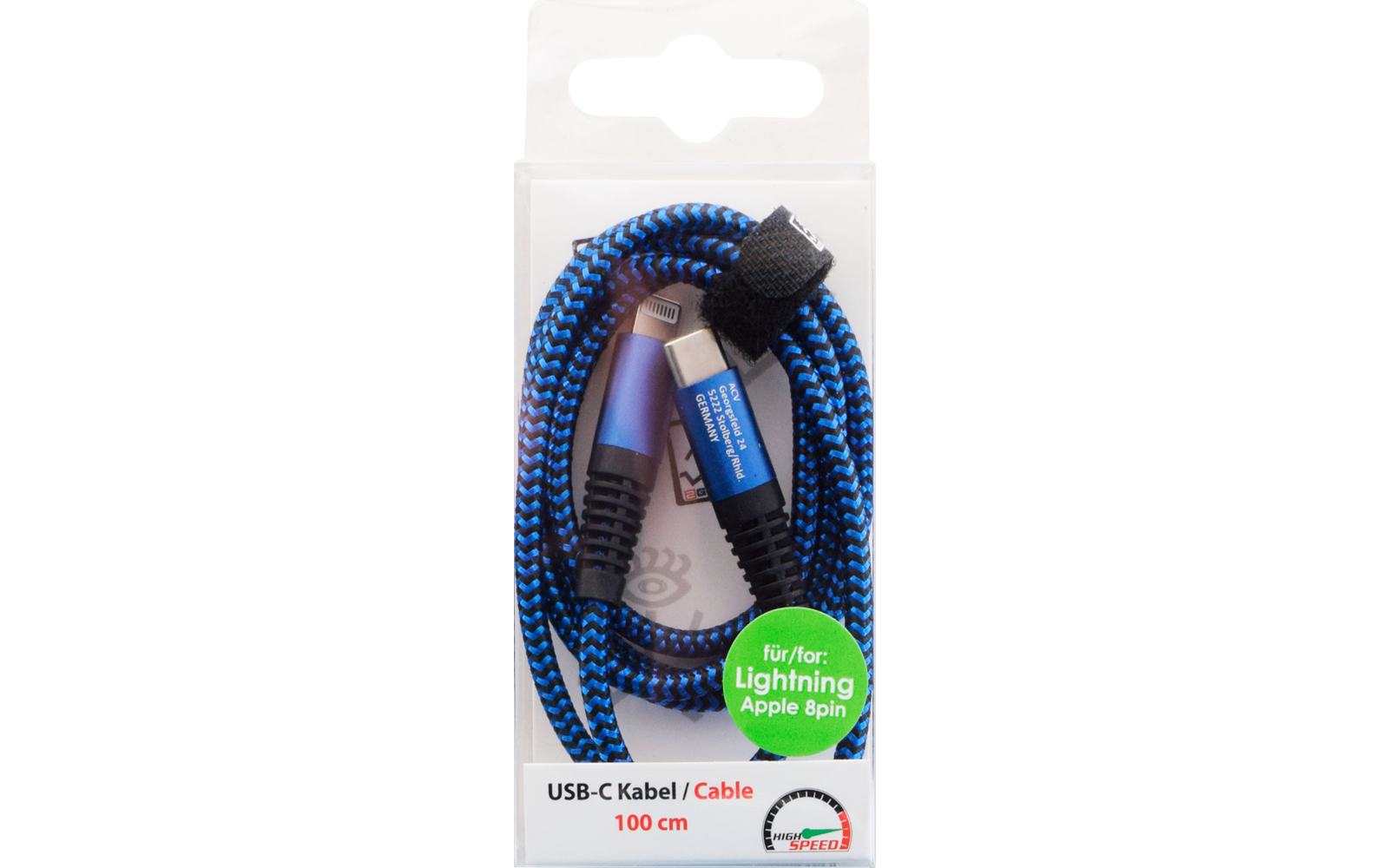 2GO USB Datenkabel USB Type-C/Apple 8p Blau