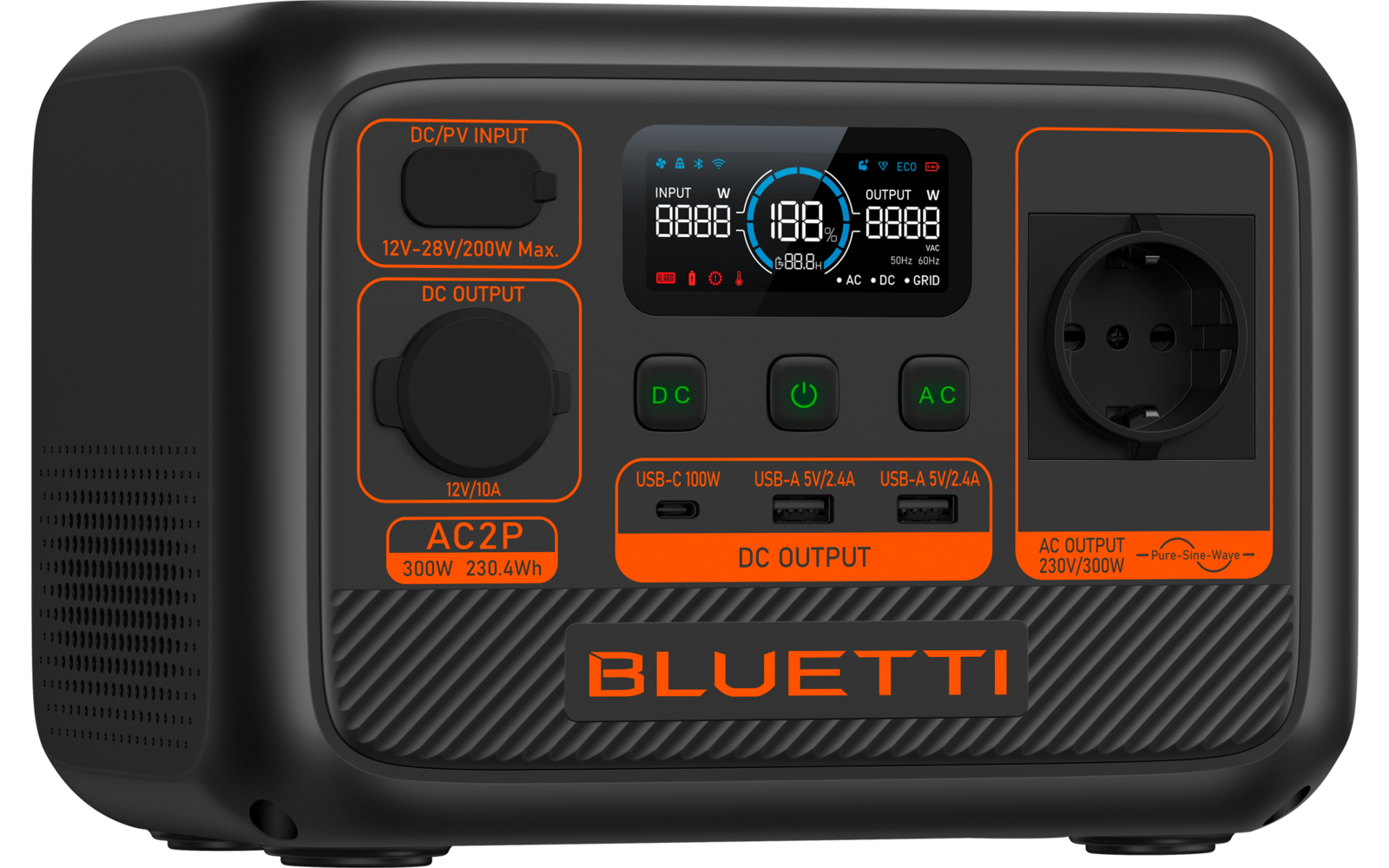 BLUETTI Portable Power Station AC2P-Black-EU