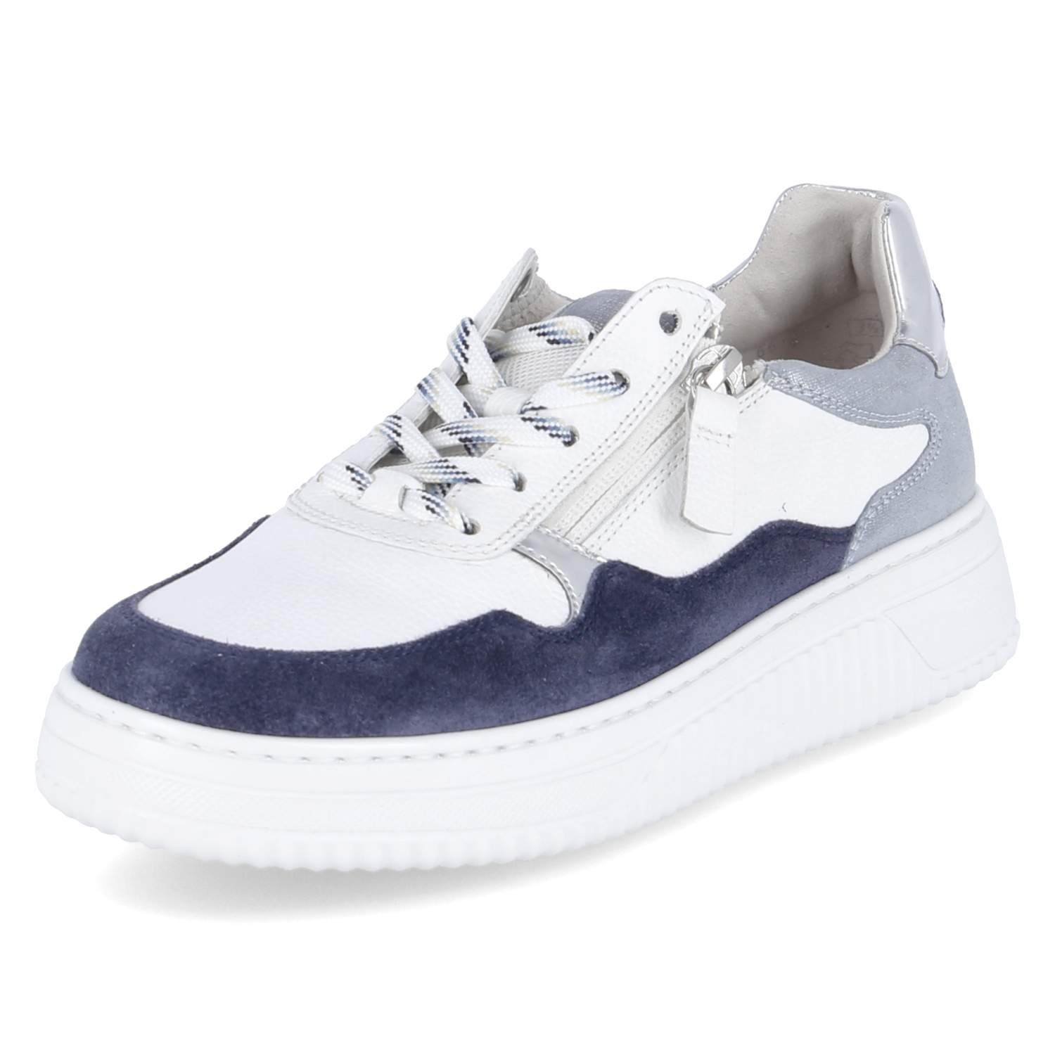 Gabor Low Sneaker - weiss/jeans/silber
