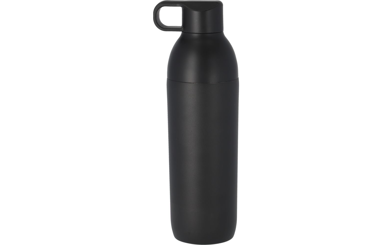 Berger Edelstahl Trinkflasche mit 2-in-1 Deckel 550 ml - Schwarz Matt
