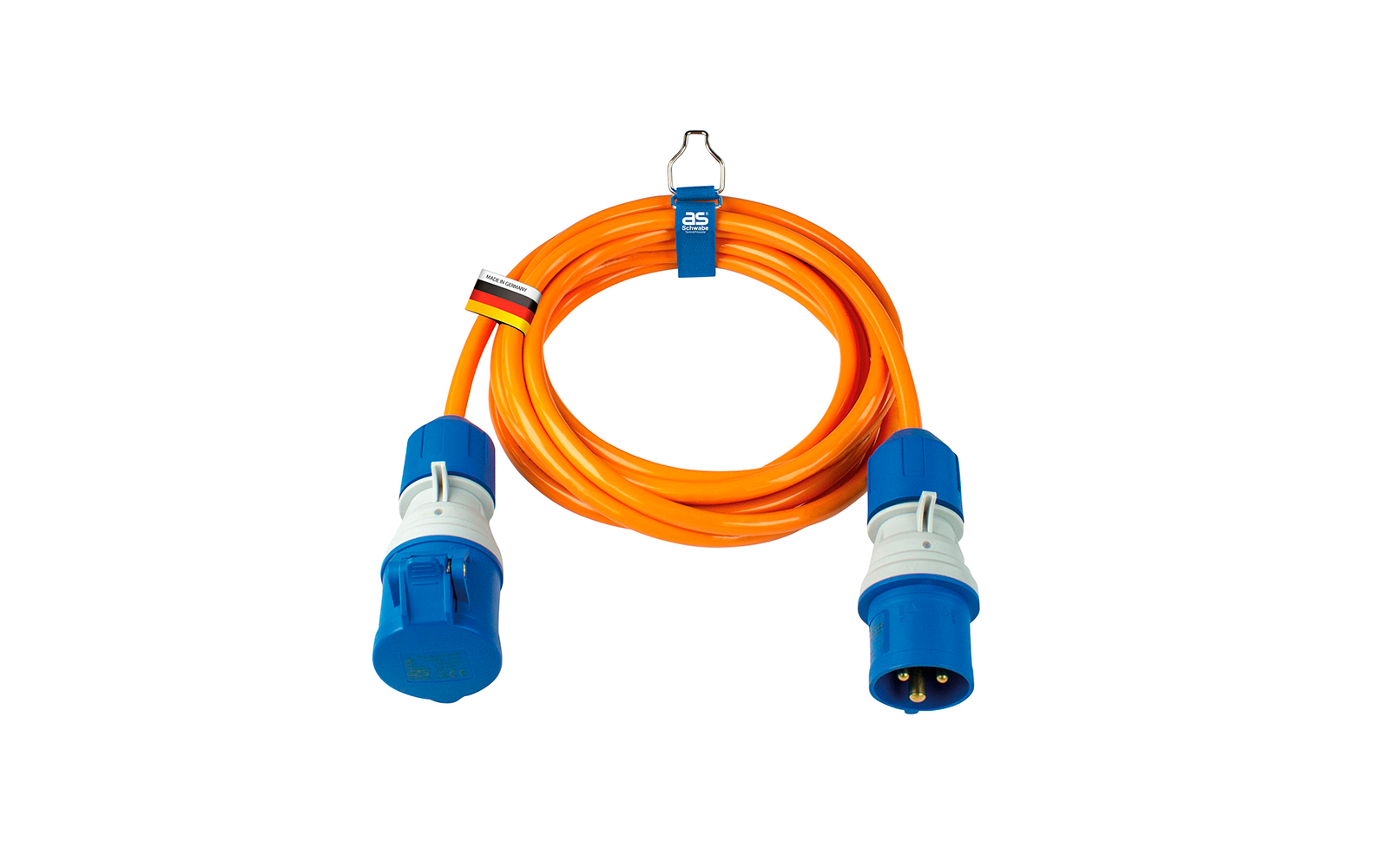 AS Schwabe CEE Verlängerung  Cam­ping-Ver­län­ge­rungs­lei­tun­gen mit power­light Span­nungs­an­zei­ge 230 V 1,5 m orange