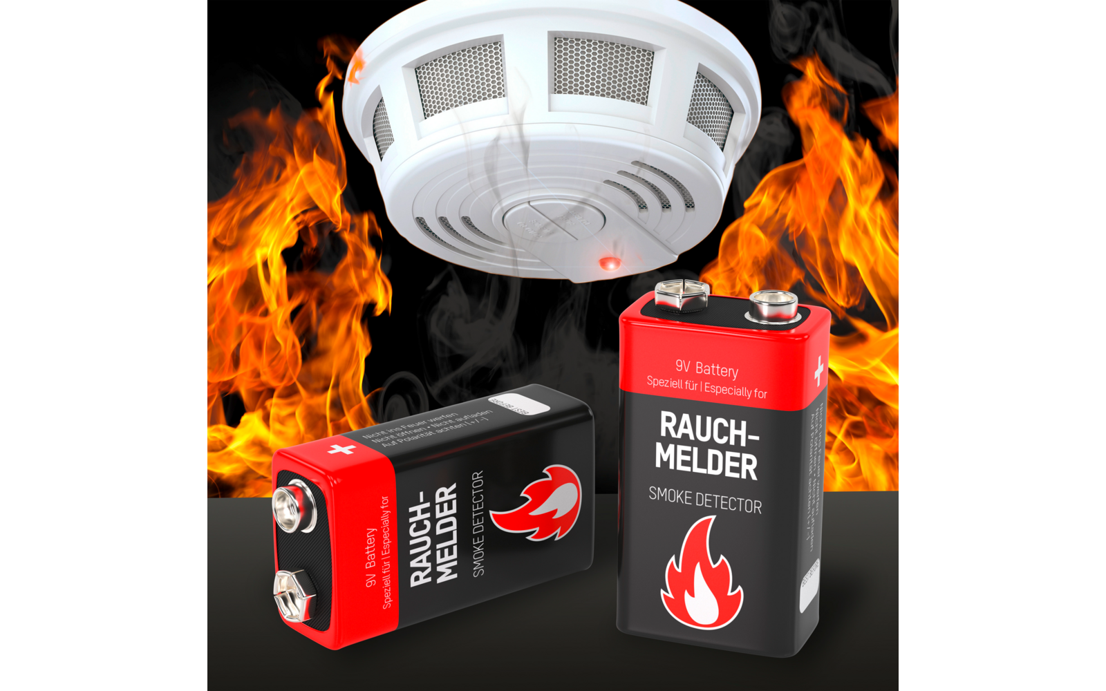 Ansmann Alkaline E Block Rauchmelder Batterie 9V 2 Stück
