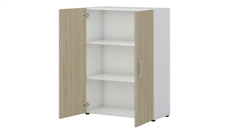 Aktenschrank Kasai 2 Türen 107,2 cm Weiß, Eiche Sonoma (Nachbildung)
